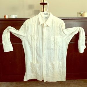 Rocha, Paris long sleeve guayabera shirt.